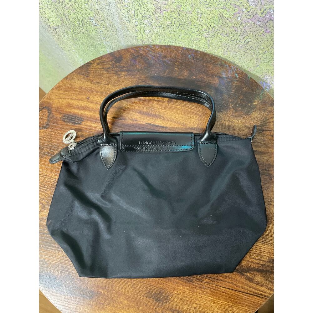 LONGCHAMP Le Pliage Depose XS Top Handle Handbag All Black Lightweight Bag - Picture 4 of 10